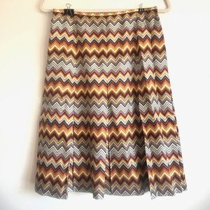 Vintage Per Se Silk Chevron Skirt